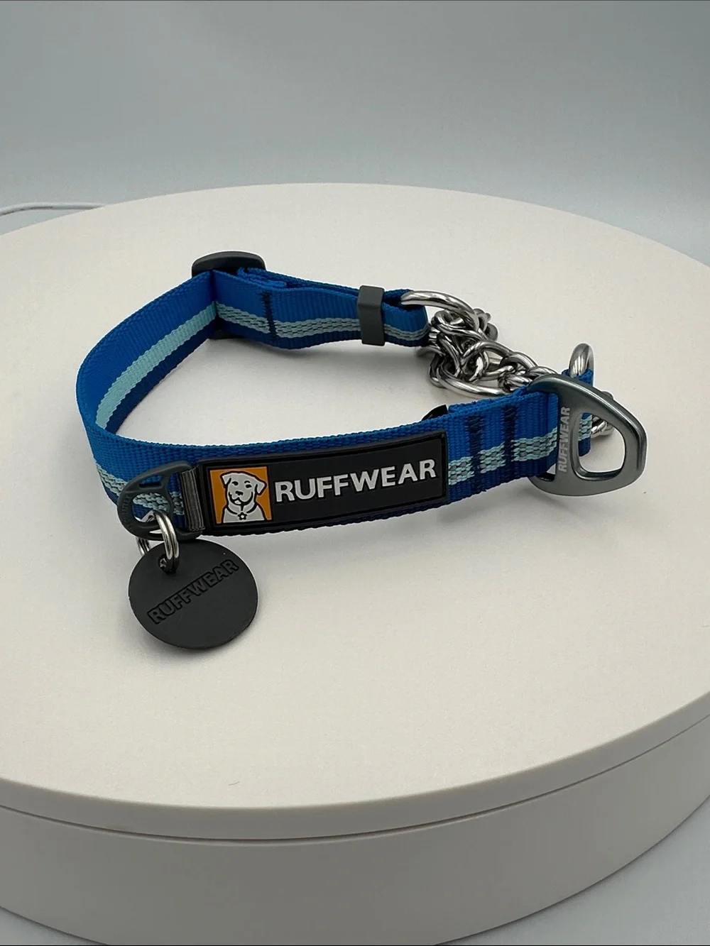 Ruffwear Blue and Light Blue Striped Martingale Collar 11-14 inches, 28-36 cm - Picture 2 of 6